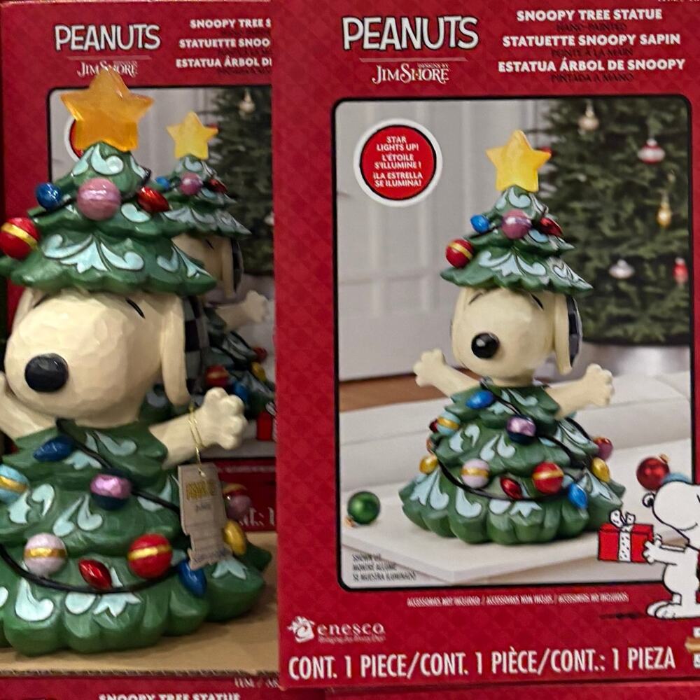 Peanuts Jim Shore Snoopy Christmas Tree Statue